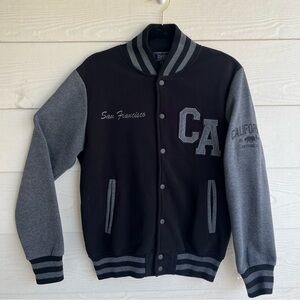 San Francisco California Varsity Jacket‎ Black Grey Letterman | Size Small